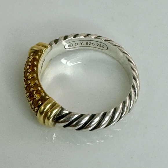 David Yurman Cable Candy Yellow Sapphire Ring - Picture 2 of 6